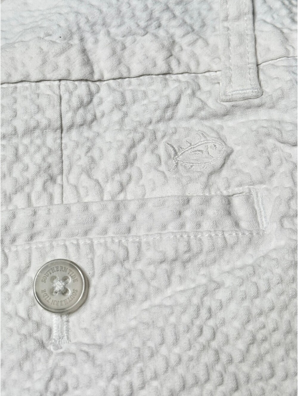 Southern Tide White Seersucker Shorts Size 4 Embroidered Skipjack Preppy - Picture 5 of 6